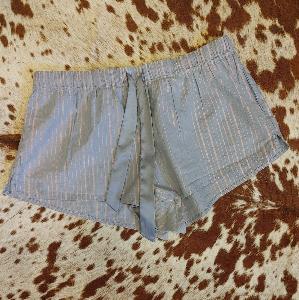 VICTORIA'S SECRET PAJAMA SHORTS, BLUE M